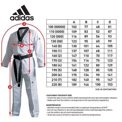 taekwondo adidas|adidas taekwondo uniform size chart.